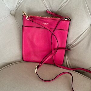 Coach cross body pink bag. 
8 by 8